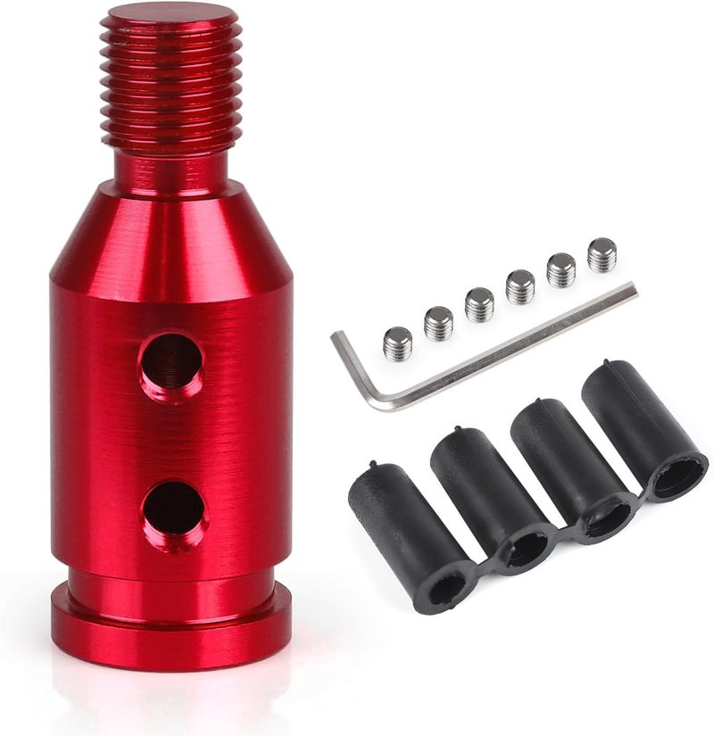 ANDO RACING Universal Gear Shift Knob Adapter 12x1.25,Aluminum Alloy Shifter Knob Adapter,Gear Shift Adapter for Non-Threaded Manual Shifters M12x1.25(Red) - Image 1